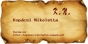 Kopácsi Nikoletta névjegykártya